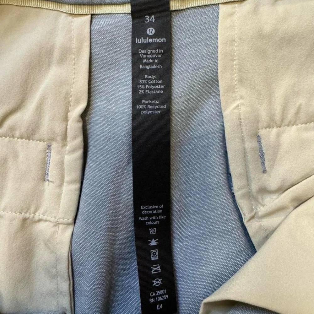 Lululemon Commission Short Qwick Oxford 11” Relaxed Fit Light Gray/Blue M7AKAS